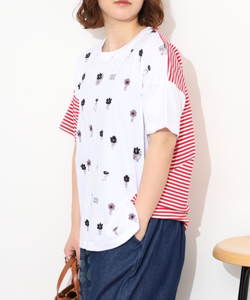Emago(イマゴ)の「EMAGO 花瓶と馬の切替えT 半袖(Tシャツ/カットソー・レディース・ホワイト/イエロー・FREE)」の13枚目の写真
