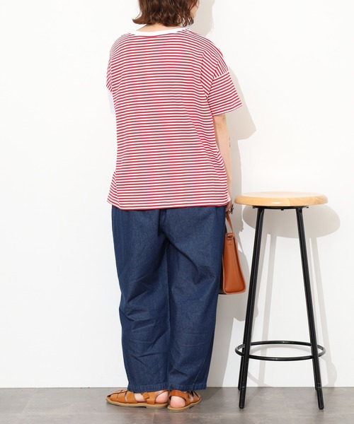 Emago(イマゴ)の「EMAGO 花瓶と馬の切替えT 半袖(Tシャツ/カットソー・レディース・ホワイト/イエロー・FREE)」の18枚目の写真