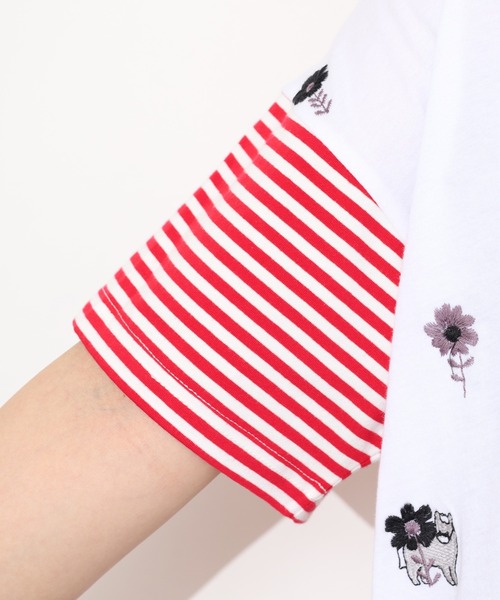 Emago(イマゴ)の「EMAGO 花瓶と馬の切替えT 半袖(Tシャツ/カットソー・レディース・ホワイト/イエロー・FREE)」の9枚目の写真