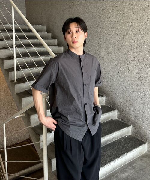 NONBLANK(ノンブランク)の「チャイナカラーウォッシュシャツ_DARK GREY(シャツ/ブラウス・メンズ・チャコール・MEDIUM/LARGE/X-LARGE)」の12枚目の写真