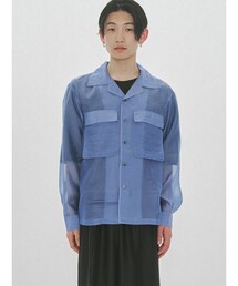 MIDIUMISOLID（ミディウミソリッド）の「MIDIUMISOLID Men’s シアーオープンカラーシャツ（シャツ/ブラウス）」