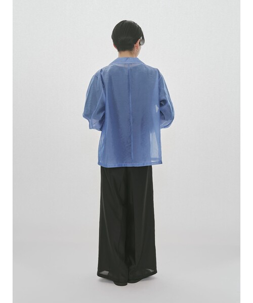 MIDIUMISOLID(ミディウミソリッド)の「MIDIUMISOLID Men’s シアーオープンカラーシャツ(シャツ/ブラウス・メンズ・ライトブルー/ブラック・48)」の10枚目の写真