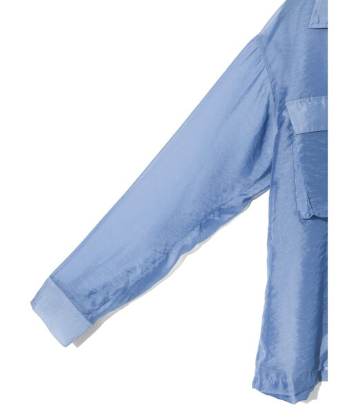 MIDIUMISOLID(ミディウミソリッド)の「MIDIUMISOLID Men’s シアーオープンカラーシャツ(シャツ/ブラウス・メンズ・ライトブルー/ブラック・48)」の12枚目の写真