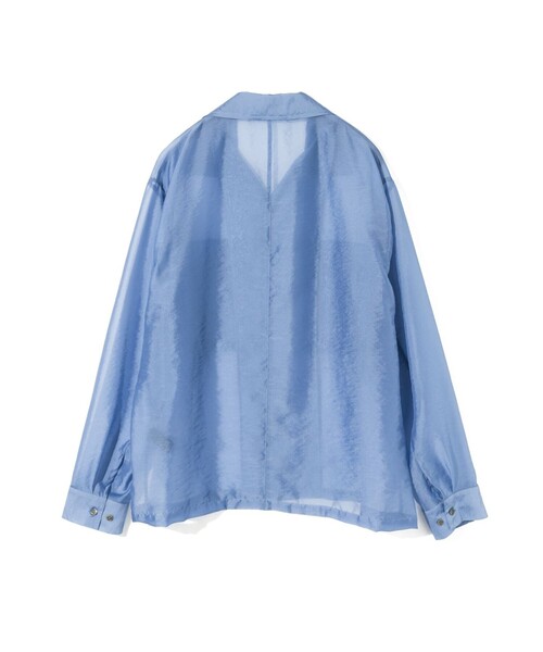 MIDIUMISOLID(ミディウミソリッド)の「MIDIUMISOLID Men’s シアーオープンカラーシャツ(シャツ/ブラウス・メンズ・ライトブルー/ブラック・48)」の14枚目の写真