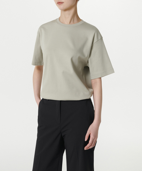 MUSINSA STANDARD WOMAN（ムシンサスタンダードウーマン）の「ウィメンズリラックスフィットクルーネックTシャツ[セージ]（Tシャツ/カットソー・レディース・その他・SMALL/MEDIUM/X-SMALL/LARGE）」の5枚目の写真