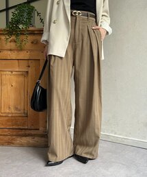 Thevon | リネンタッチストライプタックパンツ(その他パンツ)