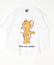 TOMandJERRY トムとジェリー レディース 半袖 オーバーサイズプリントTシャツ