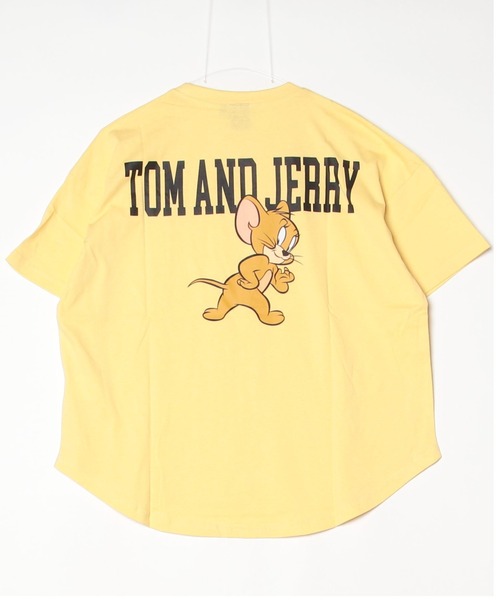Tom&Jerry(トムアンドジェリー)の「TOMandJERRY トムとジェリー レディース 半袖 オーバーサイズプリントTシャツ(Tシャツ/カットソー・レディース・ピンク/イエロー/チャコールグレー/ダークグリーン/ブルー/ホワイト系2/ブラック/ホワイト系1・L/M)」の7枚目の写真