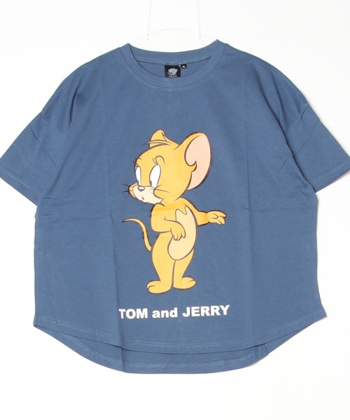 Tom&Jerry(トムアンドジェリー)の「TOMandJERRY トムとジェリー レディース 半袖 オーバーサイズプリントTシャツ(Tシャツ/カットソー・レディース・ピンク/イエロー/チャコールグレー/ダークグリーン/ブルー/ホワイト系2/ブラック/ホワイト系1・L/M)」の6枚目の写真