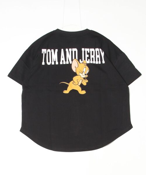 Tom&Jerry(トムアンドジェリー)の「TOMandJERRY トムとジェリー レディース 半袖 オーバーサイズプリントTシャツ(Tシャツ/カットソー・レディース・ピンク/イエロー/チャコールグレー/ダークグリーン/ブルー/ホワイト系2/ブラック/ホワイト系1・L/M)」の19枚目の写真