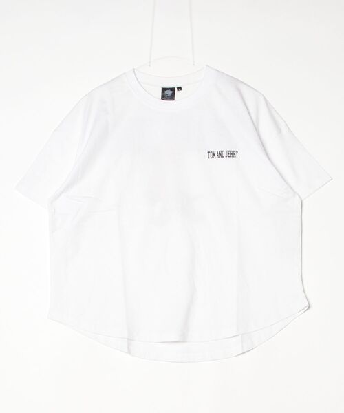 Tom&Jerry(トムアンドジェリー)の「TOMandJERRY トムとジェリー レディース 半袖 オーバーサイズプリントTシャツ(Tシャツ/カットソー・レディース・ピンク/イエロー/チャコールグレー/ダークグリーン/ブルー/ホワイト系2/ブラック/ホワイト系1・L/M)」の17枚目の写真