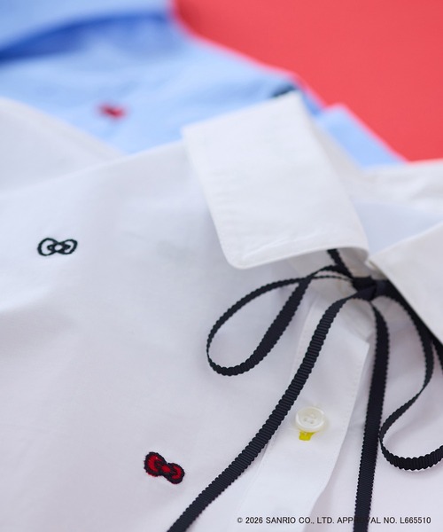 HELLO KITTY】ハローキティ リボン刺繍ブラウス（シャツ/ブラウス
