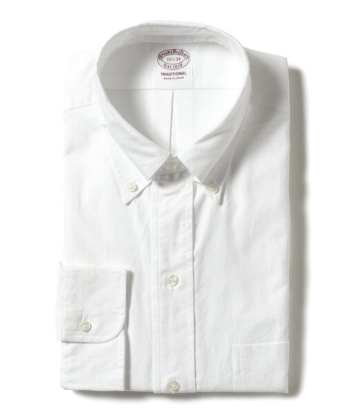 BEAMS F（ビームスエフ）の「【別注】Brooks Brothers / アメリカンシーアイランドコットン オックスフォード ポロカラーシャツ（シャツ/ブラウス・メンズ・ホワイト・14.5/15 /15.5/16/16.5）」の2枚目の写真
