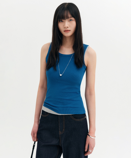 LOOKAST(ルックキャスト)の「ペリンベーシックスリーブレス / PERRINE BASIC SLEEVELESS_6colors(Tシャツ/カットソー・レディース・ホワイト/ライトグレー/ブラック/パープル/オリーブ/ダークブルー・SMALL/MEDIUM/LARGE)」の10枚目の写真