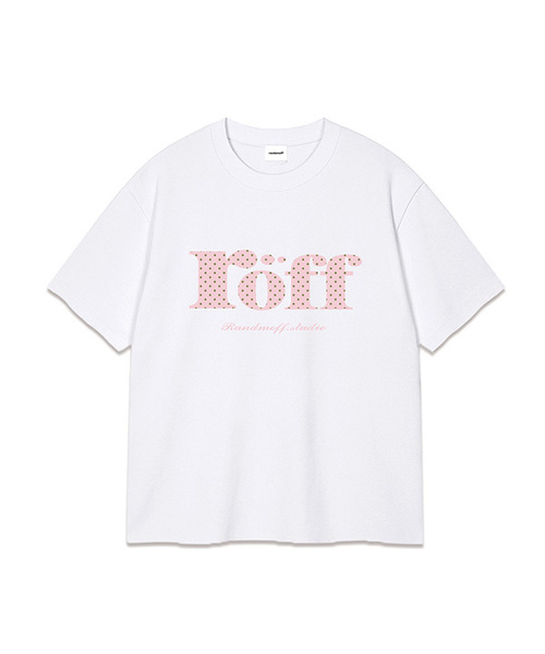 RANDOMOFF（ランダムオフ）の「ROEFF TYPE PLAY DOT OVER FIT T-SHIRT [LIGHT PINK] (3color)（Tシャツ/カットソー・レディース・ホワイト/ライトグレー/ブラック・SMALL/MEDIUM/LARGE/X-LARGE）」の2枚目の写真