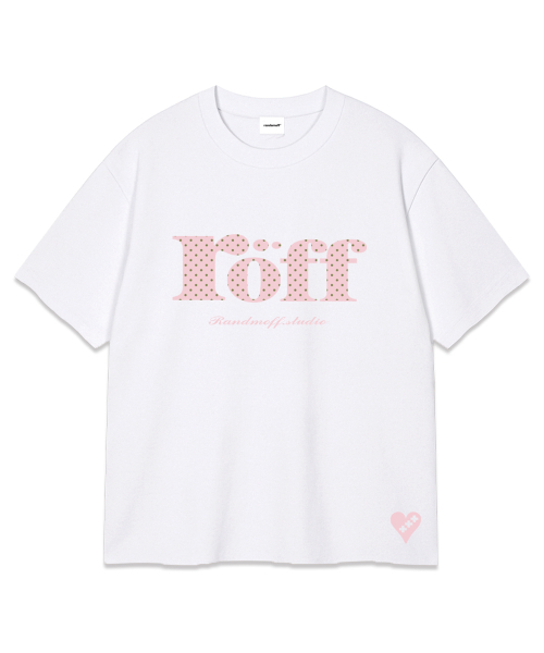 RANDOMOFF（ランダムオフ）の「ROEFF TYPE PLAY DOT OVER FIT T-SHIRT [LIGHT PINK] (3color)（Tシャツ/カットソー・レディース・ホワイト/ライトグレー/ブラック・SMALL/MEDIUM/LARGE/X-LARGE）」の5枚目の写真