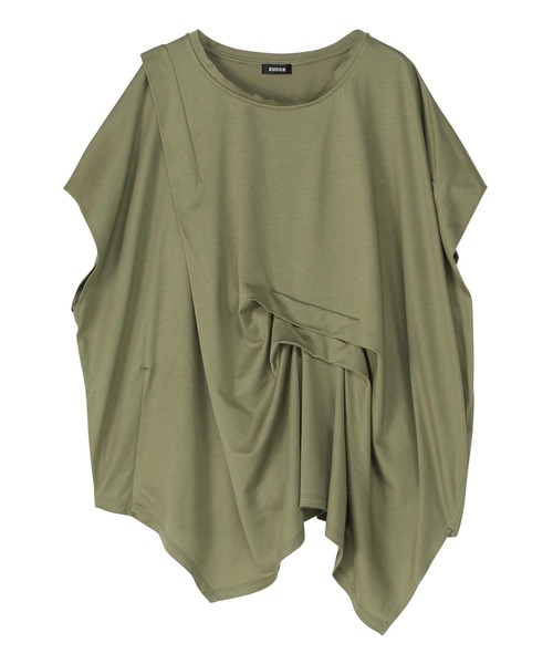 ZUCCa（ズッカ）の「DRAPE JERSEY / Tシャツ（Tシャツ/カットソー・レディース・ダークグレー/ブラック/カーキ・M size）」の3枚目の写真