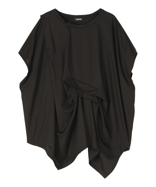 ZUCCa（ズッカ）の「DRAPE JERSEY / Tシャツ（Tシャツ/カットソー・レディース・ダークグレー/ブラック/カーキ・M size）」の2枚目の写真