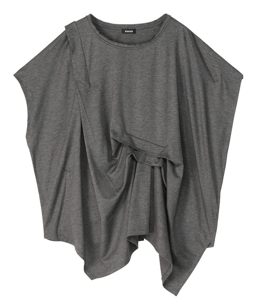 ZUCCa（ズッカ）の「DRAPE JERSEY / Tシャツ（Tシャツ/カットソー・レディース・ダークグレー/ブラック/カーキ・M size）」の6枚目の写真