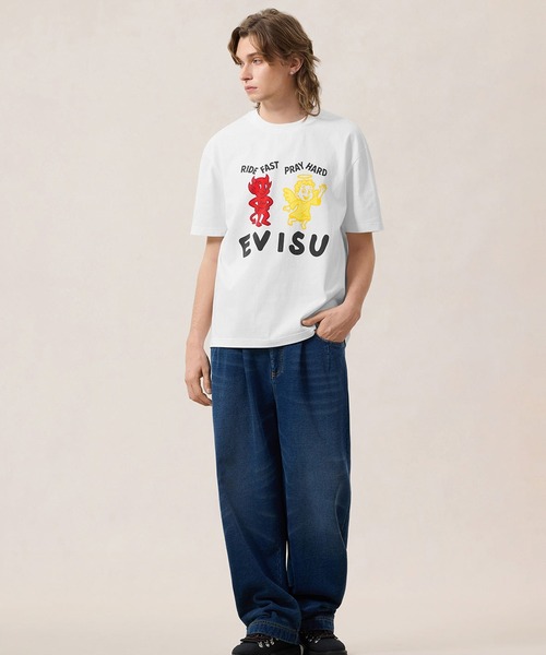 EVISU（エヴィス）の「" EJ, RIDE FAST PRAY HARD  S/S TEE"（Tシャツ/カットソー・メンズ・ホワイト・LARGE/MEDIUM）」の5枚目の写真