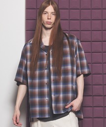 UNISEX》Destroy Damage Prime-Over Ombre Check Short Sleeve Shirt