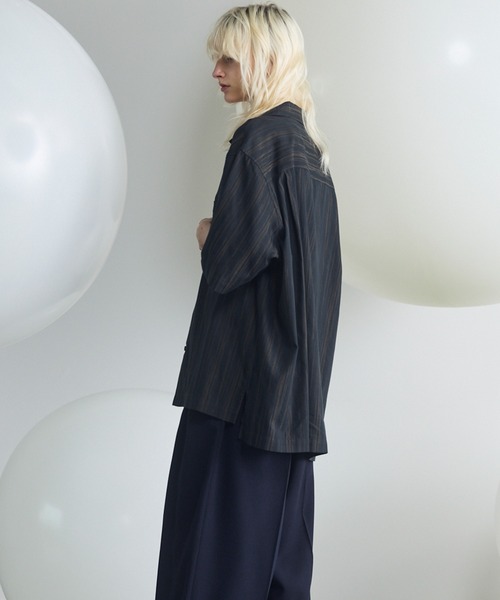 MAISON SPECIAL(メゾンスペシャル)の「《UNISEX》【Italian Dead Stock Fabric】Prime-Over Open Collar Short Sleeve Shirt/【イタリアンデッドストックファブリック】プライムオーバーオープンカラーショートスリーブシャツ【MAISON SPECIAL/メゾンスペシャル】(シャツ/ブラウス・メンズ・レッド/オレンジ/ブラウン/ホワイト/チャコールグレー/ブラック・2/1/0)」の21枚目の写真