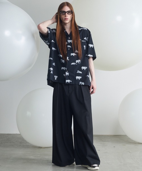 MAISON SPECIAL(メゾンスペシャル)の「《UNISEX》【Italian Dead Stock Fabric】Prime-Over Open Collar Short Sleeve Shirt/【イタリアンデッドストックファブリック】プライムオーバーオープンカラーショートスリーブシャツ【MAISON SPECIAL/メゾンスペシャル】(シャツ/ブラウス・メンズ・レッド/オレンジ/ブラウン/ホワイト/チャコールグレー/ブラック・2/1/0)」の7枚目の写真