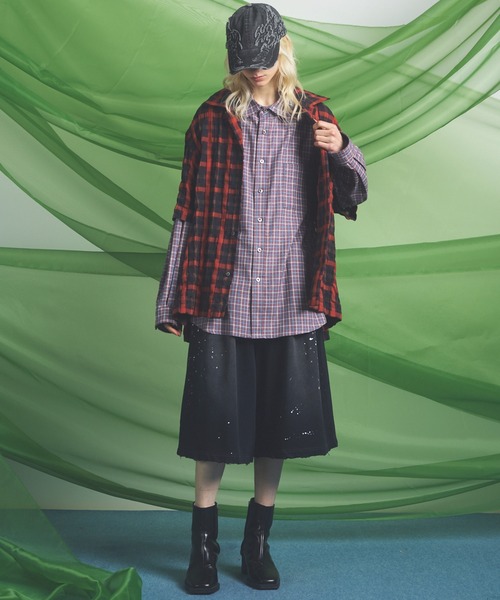 MAISON SPECIAL(メゾンスペシャル)の「《UNISEX》【Italian Dead Stock Fabric】Prime-Over Open Collar Short Sleeve Shirt/【イタリアンデッドストックファブリック】プライムオーバーオープンカラーショートスリーブシャツ【MAISON SPECIAL/メゾンスペシャル】(シャツ/ブラウス・メンズ・レッド/オレンジ/ブラウン/ホワイト/チャコールグレー/ブラック・2/1/0)」の10枚目の写真