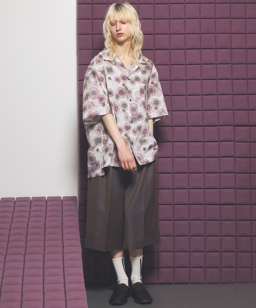 MAISON SPECIAL(メゾンスペシャル)の「《UNISEX》【Italian Dead Stock Fabric】Prime-Over Open Collar Short Sleeve Shirt/【イタリアンデッドストックファブリック】プライムオーバーオープンカラーショートスリーブシャツ【MAISON SPECIAL/メゾンスペシャル】(シャツ/ブラウス・メンズ・レッド/オレンジ/ブラウン/ホワイト/チャコールグレー/ブラック・2/1/0)」の11枚目の写真