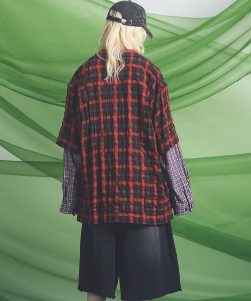 MAISON SPECIAL(メゾンスペシャル)の「《UNISEX》【Italian Dead Stock Fabric】Prime-Over Open Collar Short Sleeve Shirt/【イタリアンデッドストックファブリック】プライムオーバーオープンカラーショートスリーブシャツ【MAISON SPECIAL/メゾンスペシャル】(シャツ/ブラウス・メンズ・レッド/オレンジ/ブラウン/ホワイト/チャコールグレー/ブラック・2/1/0)」の14枚目の写真