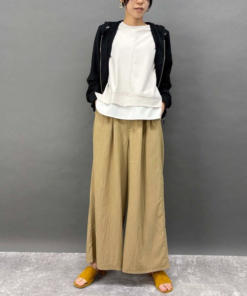 NICOLE white(ニコルホワイト)の「ワイドタックパンツ(その他パンツ・レディース・ベージュ/ブラック/チャコールグレー・FREE)」の19枚目の写真