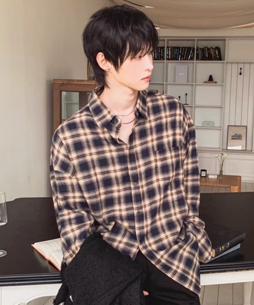 NOWLE(ノウル)の「【NOWLE】オンブレチェック ルーズフィット レギュラーカラー シャツ / TC素材(シャツ/ブラウス・メンズ・チェック・X-LARGE/LARGE/MEDIUM)」の9枚目の写真