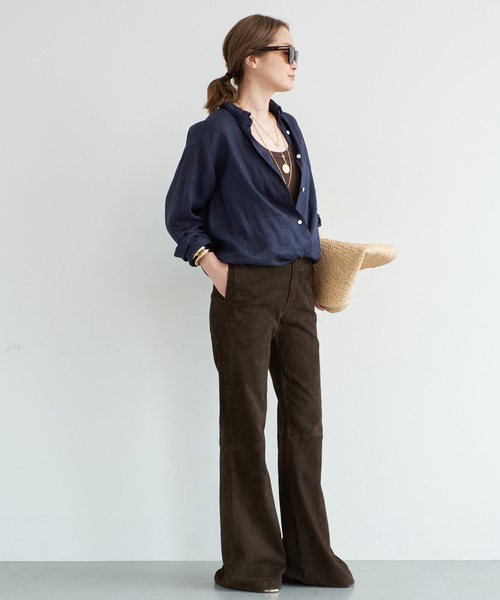 Deuxieme Classe(ドゥーズィエムクラス)の「*LINEN WASH CACHE シャツ(シャツ/ブラウス・レディース・ホワイト/ネイビー・FREE)」の19枚目の写真