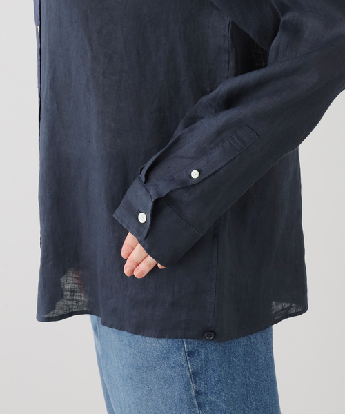 Deuxieme Classe(ドゥーズィエムクラス)の「*LINEN WASH CACHE シャツ(シャツ/ブラウス・レディース・ホワイト/ネイビー・FREE)」の9枚目の写真