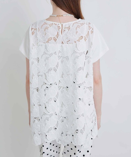 PICCIN PERLA(ピッチンペルラ)の「バックレースプルオーバー(Tシャツ/カットソー・レディース・ブラック/オフホワイト・M)」の20枚目の写真