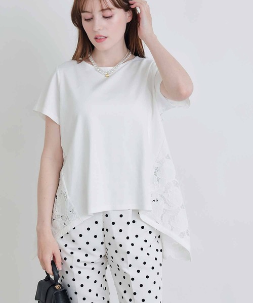 PICCIN PERLA(ピッチンペルラ)の「バックレースプルオーバー(Tシャツ/カットソー・レディース・ブラック/オフホワイト・M)」の3枚目の写真