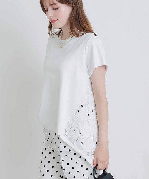 PICCIN PERLA(ピッチンペルラ)の「バックレースプルオーバー(Tシャツ/カットソー・レディース・ブラック/オフホワイト・M)」の6枚目の写真