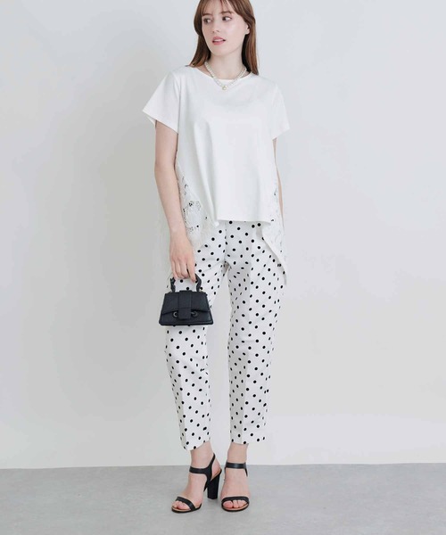 PICCIN PERLA(ピッチンペルラ)の「バックレースプルオーバー(Tシャツ/カットソー・レディース・ブラック/オフホワイト・M)」の8枚目の写真