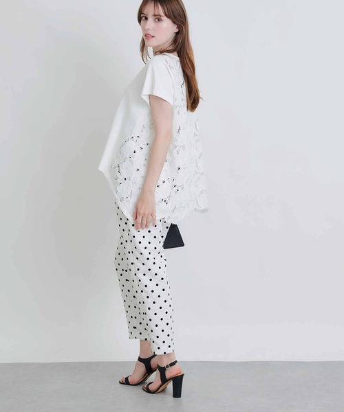 PICCIN PERLA(ピッチンペルラ)の「バックレースプルオーバー(Tシャツ/カットソー・レディース・ブラック/オフホワイト・M)」の9枚目の写真