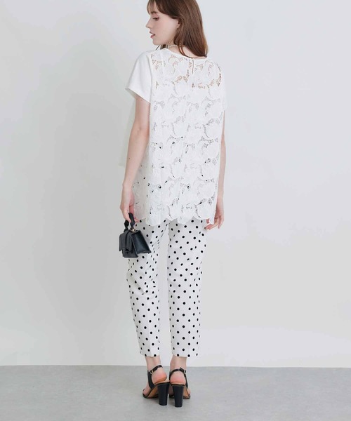 PICCIN PERLA(ピッチンペルラ)の「バックレースプルオーバー(Tシャツ/カットソー・レディース・ブラック/オフホワイト・M)」の10枚目の写真