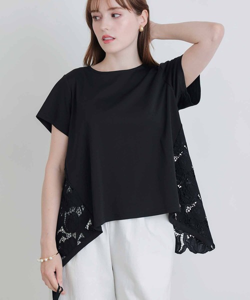 PICCIN PERLA(ピッチンペルラ)の「バックレースプルオーバー(Tシャツ/カットソー・レディース・ブラック/オフホワイト・M)」の11枚目の写真