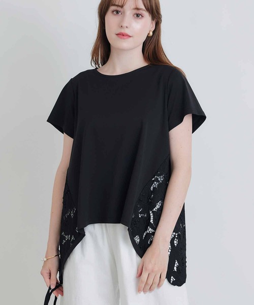PICCIN PERLA(ピッチンペルラ)の「バックレースプルオーバー(Tシャツ/カットソー・レディース・ブラック/オフホワイト・M)」の13枚目の写真