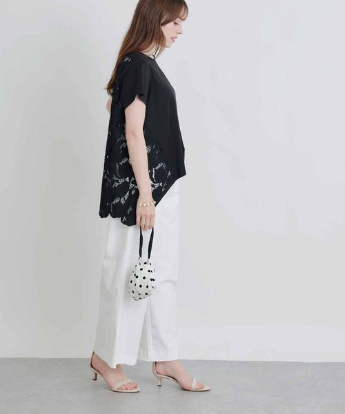PICCIN PERLA(ピッチンペルラ)の「バックレースプルオーバー(Tシャツ/カットソー・レディース・ブラック/オフホワイト・M)」の15枚目の写真