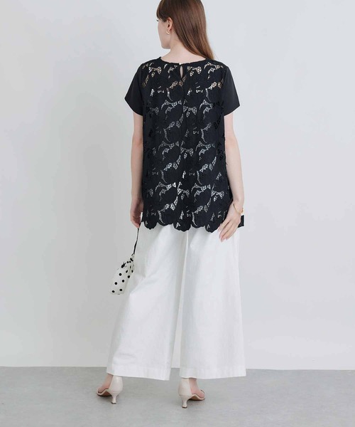 PICCIN PERLA(ピッチンペルラ)の「バックレースプルオーバー(Tシャツ/カットソー・レディース・ブラック/オフホワイト・M)」の16枚目の写真
