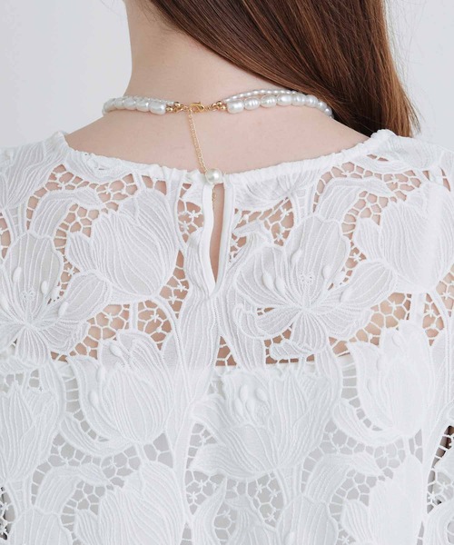 PICCIN PERLA(ピッチンペルラ)の「バックレースプルオーバー(Tシャツ/カットソー・レディース・ブラック/オフホワイト・M)」の19枚目の写真
