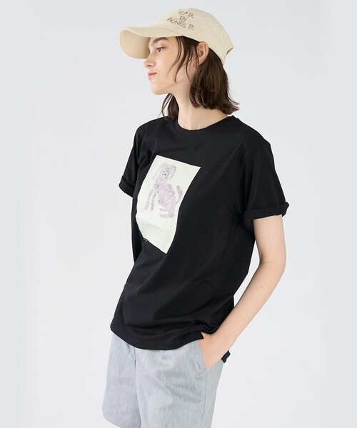To b. by agnes b.（トゥービーバイアニエスベー）の「Dog T オーガニックコットン 半袖 アーティストTシャツ（Tシャツ/カットソー・レディース・ブラック・FREE）」の5枚目の写真