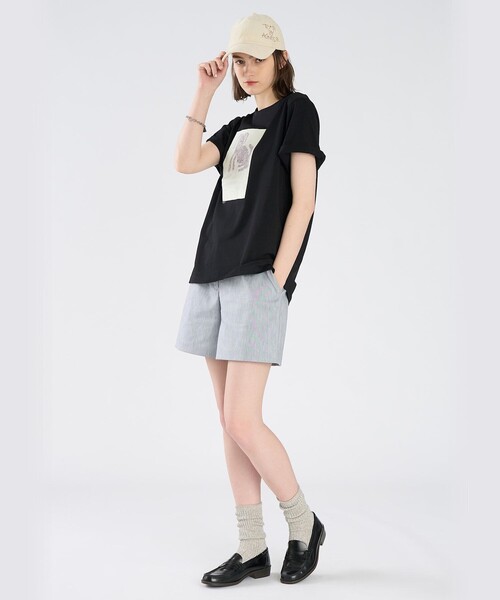 To b. by agnes b.（トゥービーバイアニエスベー）の「Dog T オーガニックコットン 半袖 アーティストTシャツ（Tシャツ/カットソー・レディース・ブラック・FREE）」の8枚目の写真