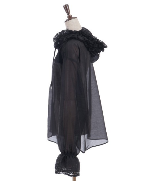 axes femme(アクシーズファム)の「フリルフードシアーシャツ(シャツ/ブラウス・レディース・ホワイト/サックスブルー/ブラック・FREE)」の20枚目の写真