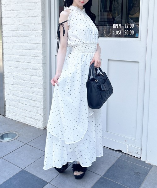 INGNI(イング)の「2Wayリボンアメスリロングワンピース(ワンピース・レディース・ホワイト系その他7/ブラック系/ホワイト系その他3・M)」の6枚目の写真