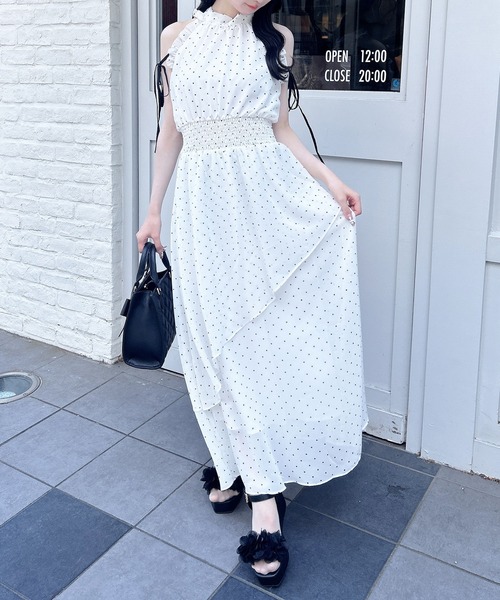 INGNI(イング)の「2Wayリボンアメスリロングワンピース(ワンピース・レディース・ホワイト系その他7/ブラック系/ホワイト系その他3・M)」の7枚目の写真